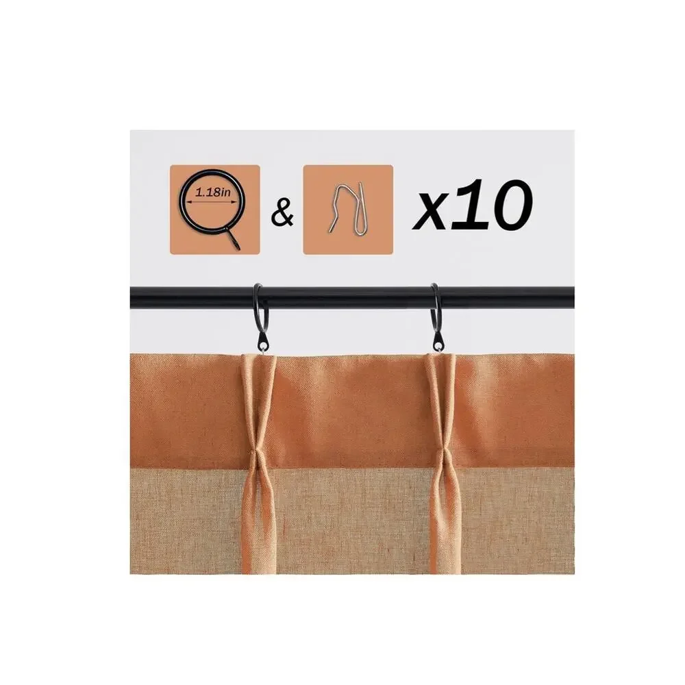 LIMON HOME Linen Kitchen Curtains Pinch Pleat Cafe Curtains